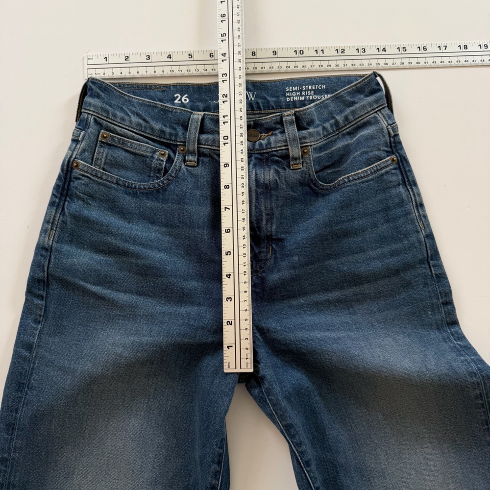 J.Crew Jeans Womens 26 Denim Trouser High Rise Wide Leg Stretch - Picture 6 of 10